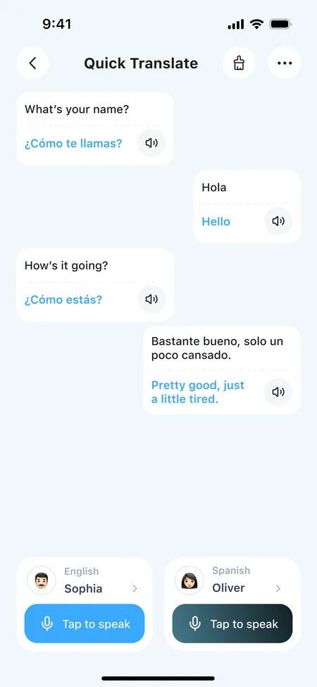 Voice translation on iPhone